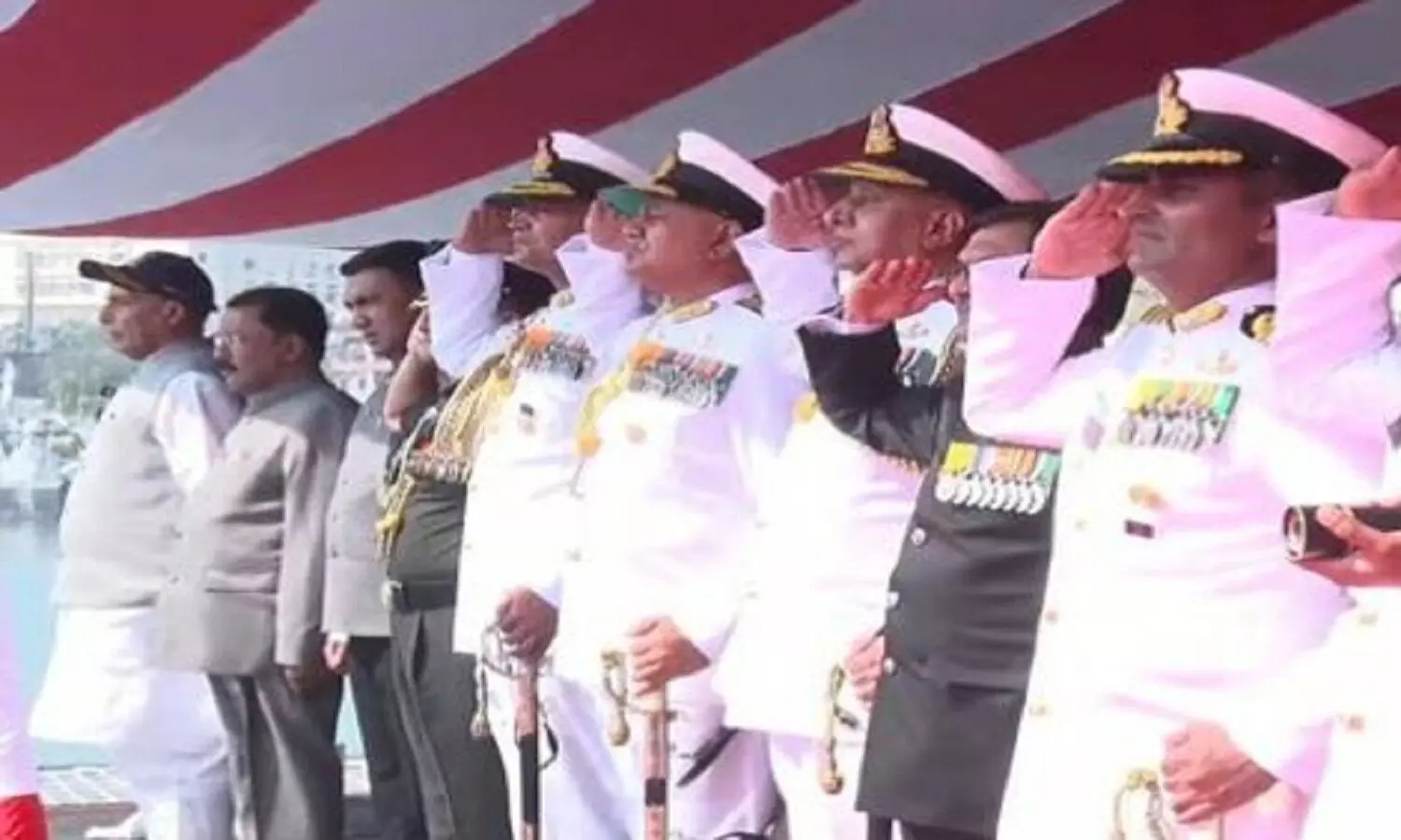 Defence Minister Rajnath Singh handover INS Mormugao to Indian Navy