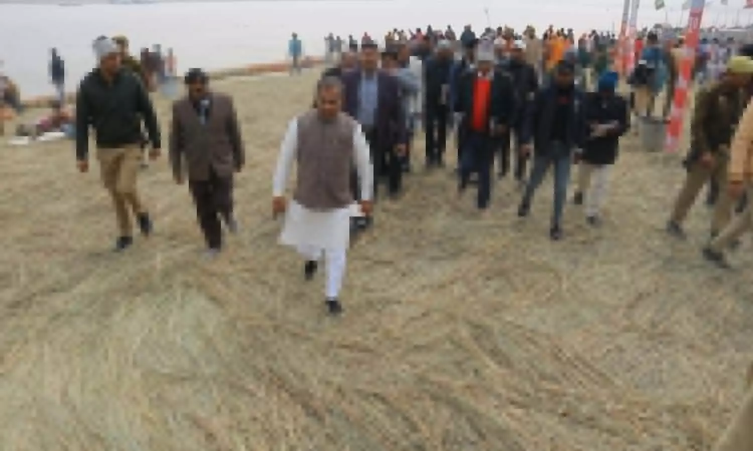 Minister of State inspected the works done by PWD Department in Prayagraj Magh Mela area