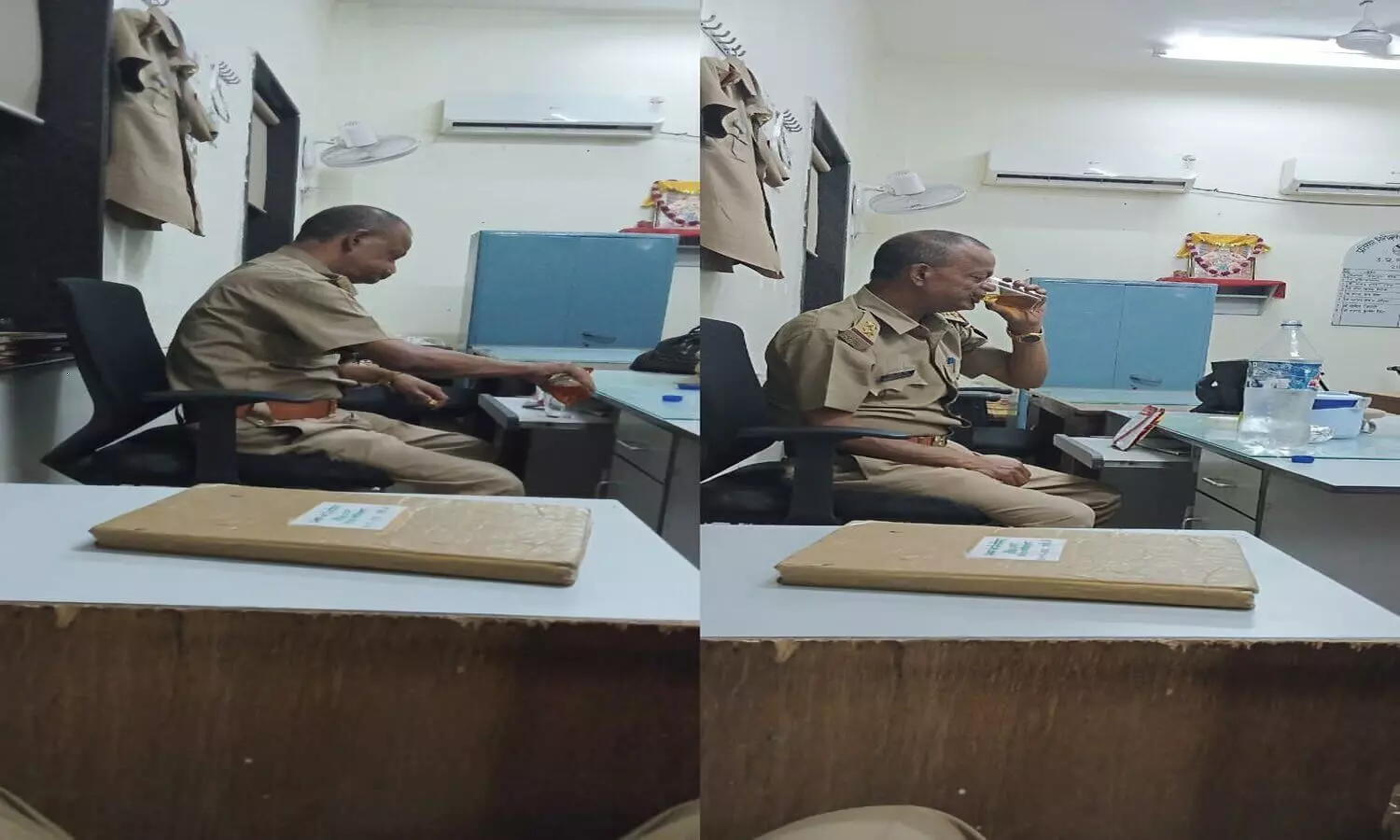Lok Bhawan security officer drinking alcohol