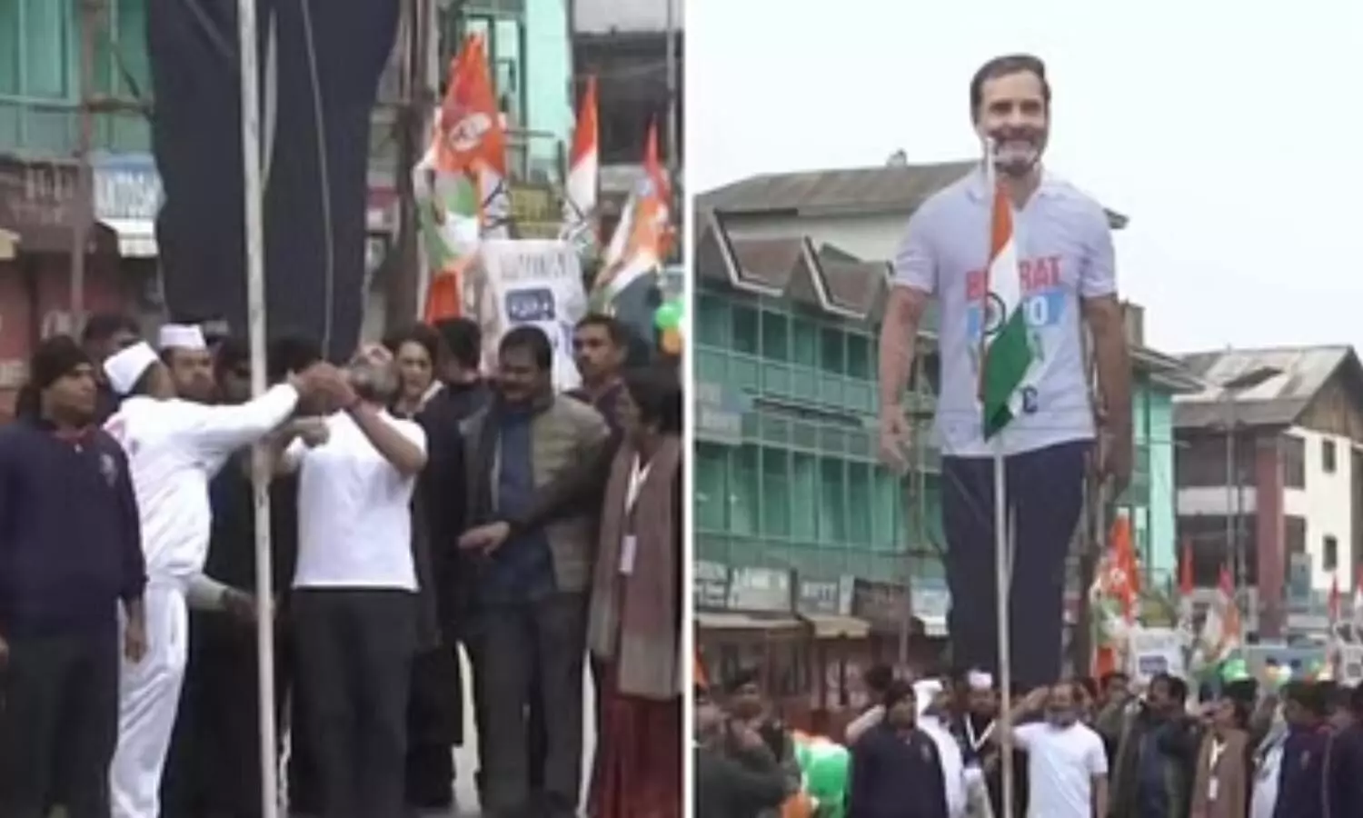 Rahul Gandhi hoisted the tiranga at Lal Chowk