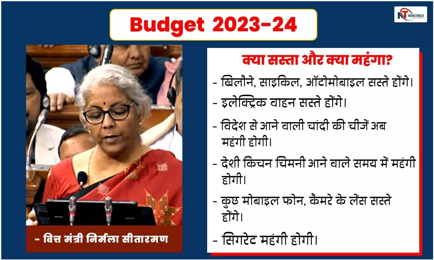 Union Budget 2023-24 List of Cheaper and Costlier Items
