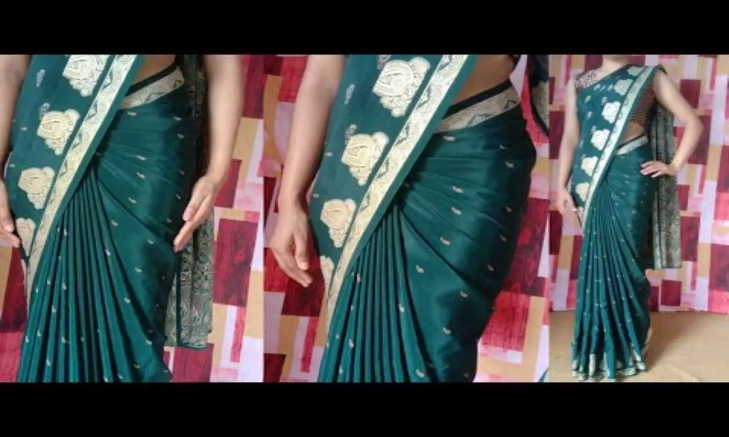 Dhoti Style Saree Draping | Easy Silk Saree Draping | Tia Bhuva - YouTube