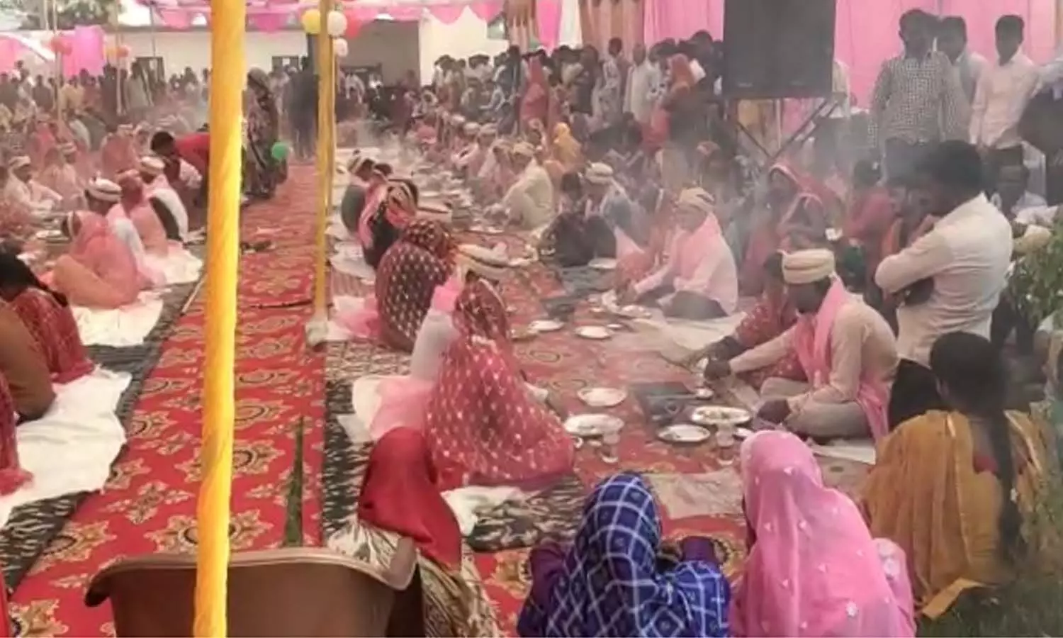 In Lakhimpur Kheri district, 161 couples were married under the Chief Ministers Mass Marriage Scheme.
