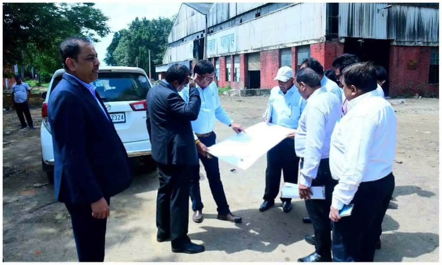 Ashok Leyland officials inspected the electric vehicle manufacturing plant