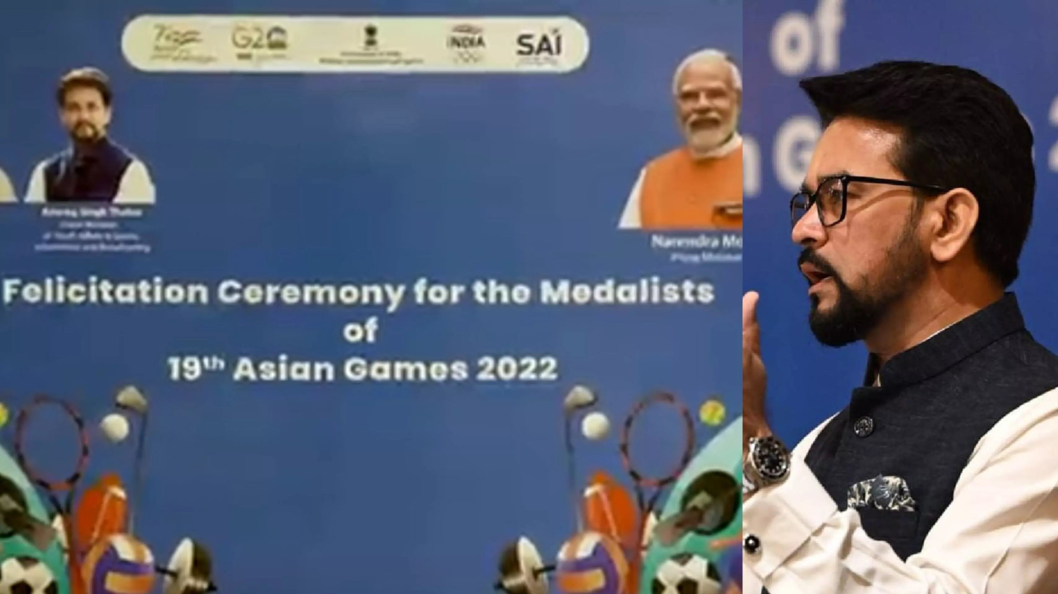 Asian Games 2023: खेल मंत्री अनुराग ठाकुर ने मेडल विनर्स को किया सम्मानित, कैश प्राइज देकर विजेताओं का बढ़ाया मान