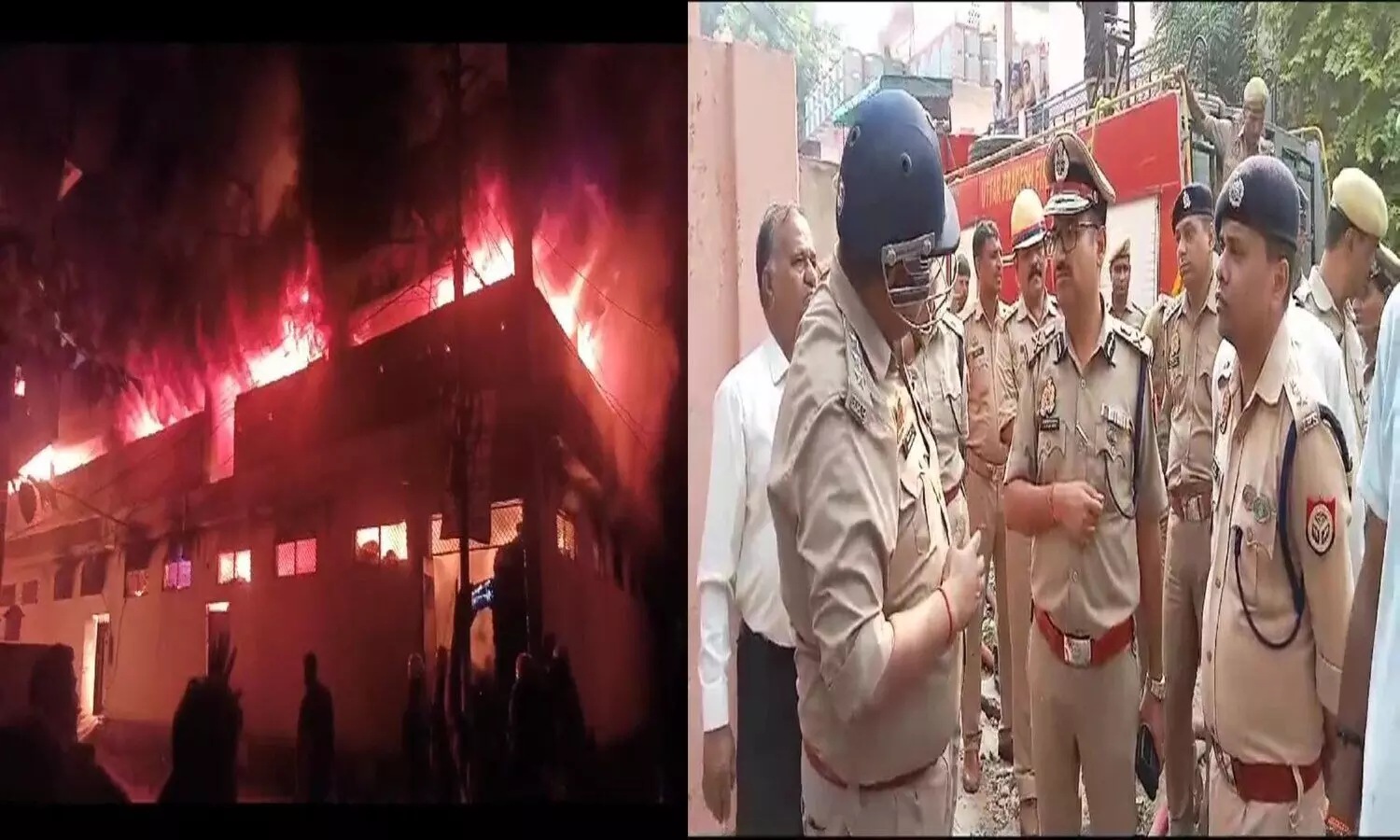 massive fire broke out in textile warehouse kanpur