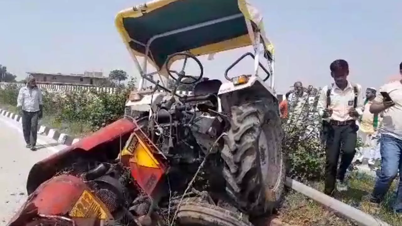 Speeding truck hits tractor, farmer dies, one injured