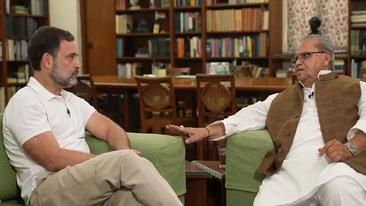 Rahul Gandhi interviewed former Governor Satyapal Malik, discussed from Pulwama to Adani