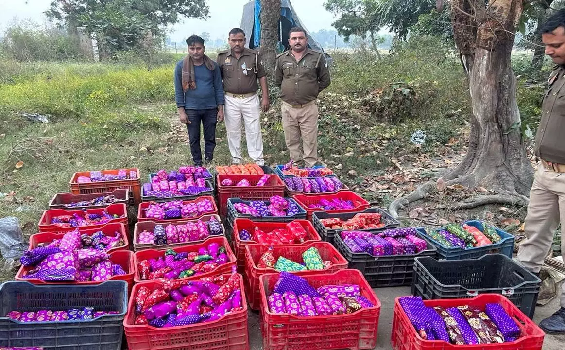 A cache of illegally manufactured firecrackers recovered, one arrested