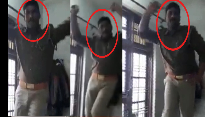 VIDEO: पुलिस कांस्टेबल का मस्ताना अंदाज, CM अखिलेश के गाने पर जमकार लगाए ठुमके