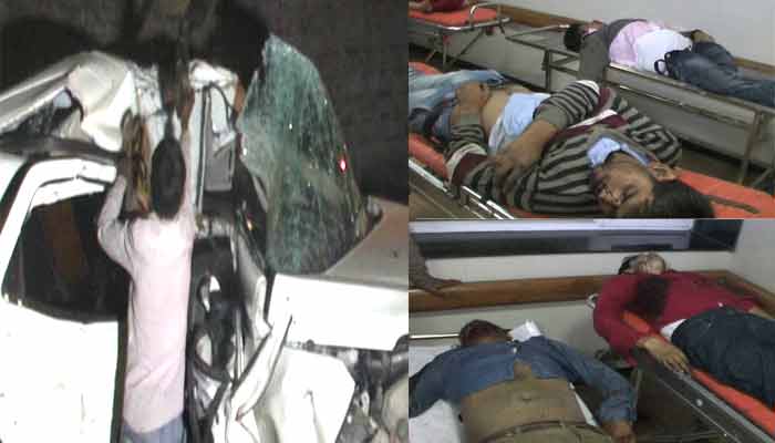 कानपुर में अनियंत्रित कार पेड़ से टकराई, 5 युवकों की मौके पर ही मौत