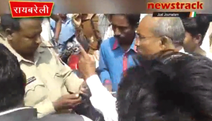 VIDEO: BJP विधायक दल बहादुर कोरी ने दारोगा से कहा- ऐसा चालान कटेगा कि पता नहीं चलेगा, कहां गए