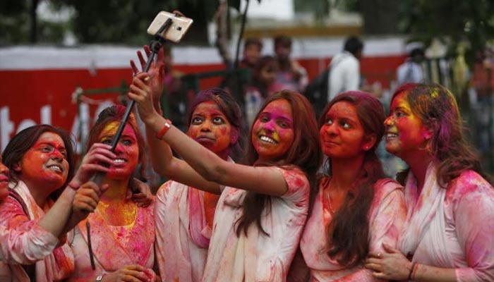 national pg college students celebrated holi 