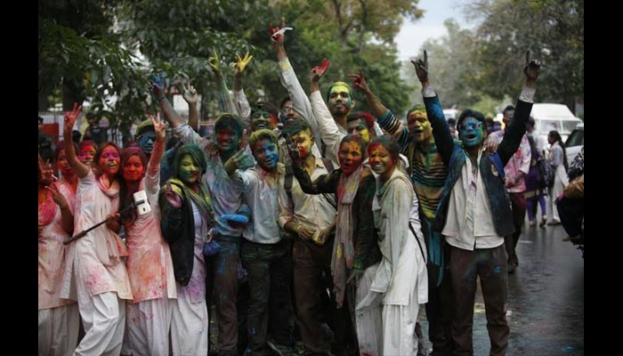national pg college students celebrated holi 
