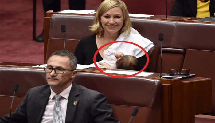 ऑस्ट्रेलिया की संसद में दिखी मां की ममता, बेटी को स्तनपान करा रचा इतिहास