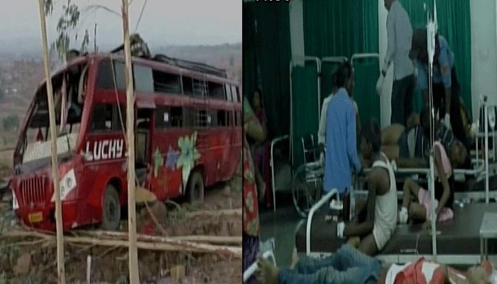 मध्य प्रदेश के डिंडोरी में पलटी प्राइवेट यात्री बस, 6 मरे, 29 घायल