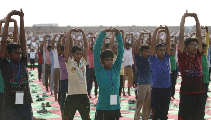 international yoga day practice in lucknow