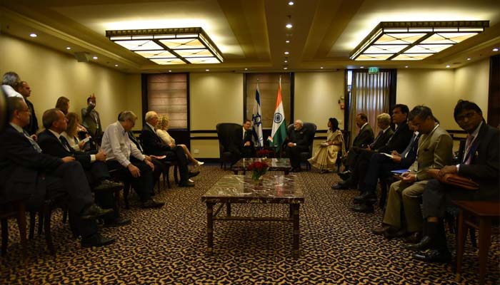 MODI IN ISRAEL : नेता प्रतिपक्ष हरजोंग ने मोदी से की मुलाकात