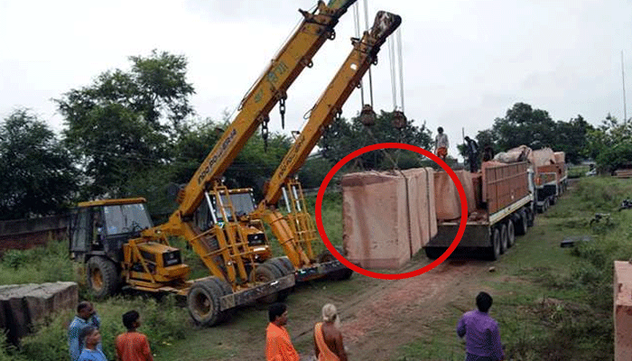 अयोध्या के रामसेवकपुरम में फिर पहुंची पत्थरों की खेप, राजस्थान से मंगाया गया