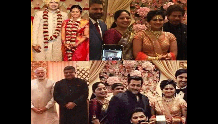 शाही अंदाज में हुई मंत्री रवि शंकर की बेटी की शादी, सलमान-शाहरुख़ जैसी हस्तियों ने की शिरकत