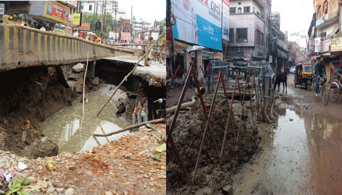 नर्क भोग रहा PM का संसदीय क्षेत्र बनारस, ऐसी है सड़कों की हालत..