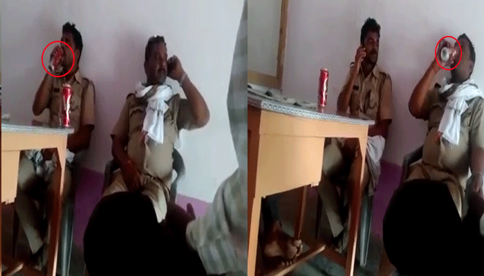 VIDEO में देखिए कैसे ऑन ड्यूटी जाम छलकाते हैं यूपी पुलिस के ये नशेड़ी