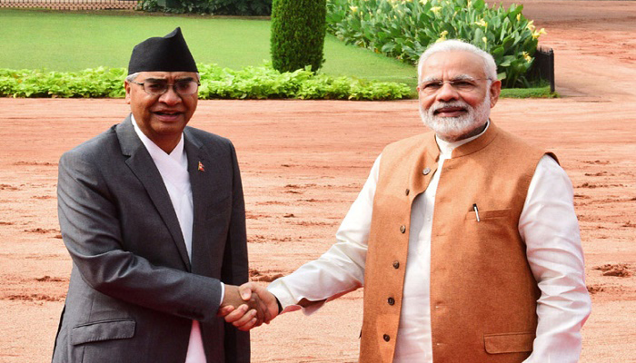 मोदी ने वार्ता से पहले नेपाल के प्रधानमंत्री देउबा की अगुवाई की