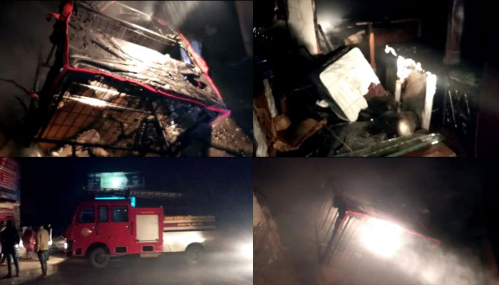 शाहजहांपुर: फर्नीचर शोरूम में लगी आग, करोड़ों का सामान जलकर खाक