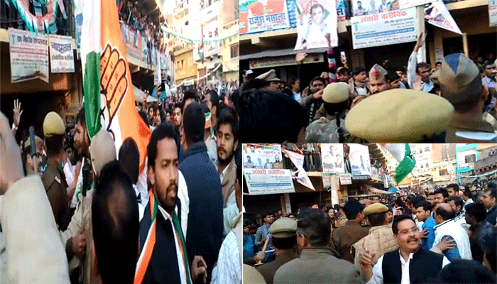 राहुल का अमेठी दौरा: कांग्रेस-BJP कार्यकर्ताओं में भिड़ंत, पुलिस को भी नहीं बक्शा