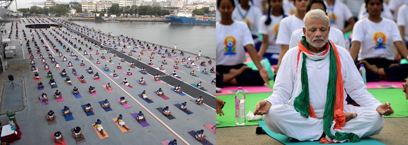 #InternationalYogaDay: पीएम मोदी ने उत्तराखंड तो नौसैनिकों ने INS विराट पर किया योग