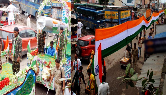 72 मीटर का तिरंगा और ब्रम्‍होस मिसाइल देख चौंके लोग, पूरे शहर में निकली सदभावना यात्रा