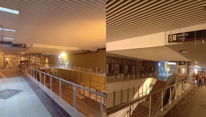 भूमिगत मेट्रो स्टेशनों की ‘सूरत’ दिखने लगी ‘खूबसूरत’, फिनिशिंग का काम शुरू, देखें तस्वीरें