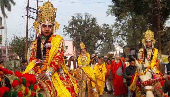 भगवान राम के प्राकट्य उत्सव पर अयोध्या में निकली दर्शन यात्रा