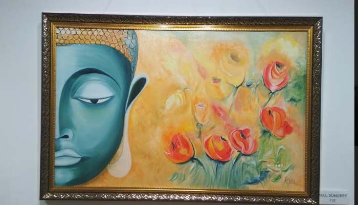 Kala srōt Art Gallery में शुरू हुई तीन दिवसीय ऑइल पेंटिंग प्रदर्शनी