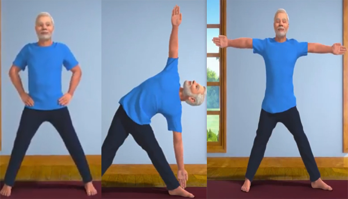PM मोदी इस वीडियो ​के जरिये लोगों को सिखा रहे योगासन