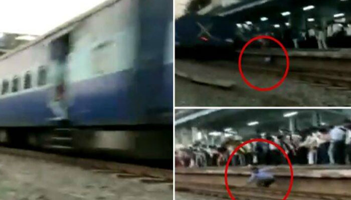 OMG: चलती ट्रेन के नीचे आने के बाद भी बच गया युवक, देखें VIDEO