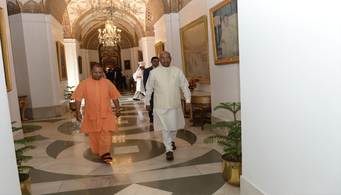 मुख्यमंत्री योगी आदित्यनाथ ने की राष्ट्रपति रामनाथ कोविंद से  मुलाकात