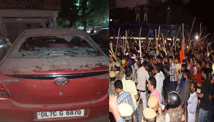 दिल्ली में बवाल: मंदिर पर प्रदर्शन पड़ गया भारी, पुलिसकर्मी भी घायल