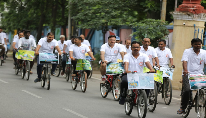 जल-पर्यावरण संरक्षण : सेवा भारती ने जन-जागरण के लिए निकाली साइकिल रैली