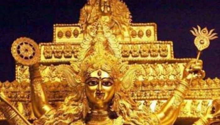50kg सोना से कोलकाता में बनी मां दुर्गा की अद्भुत मू्र्ति, इन लोगों ने दिया दान