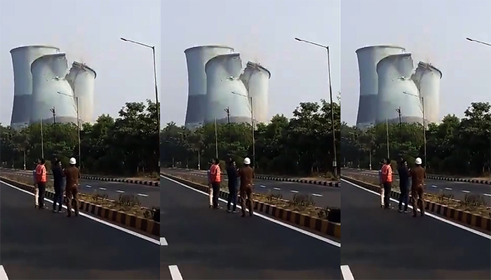 Gandhinagar Viral Video: भरभराकर गिरा थर्मल पावर स्टेशन, देखें वीडियो