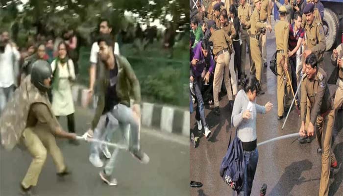 पुलिस की लाठियों का ऐसा कहर, भाग खड़े हुए  JNU के छात्र