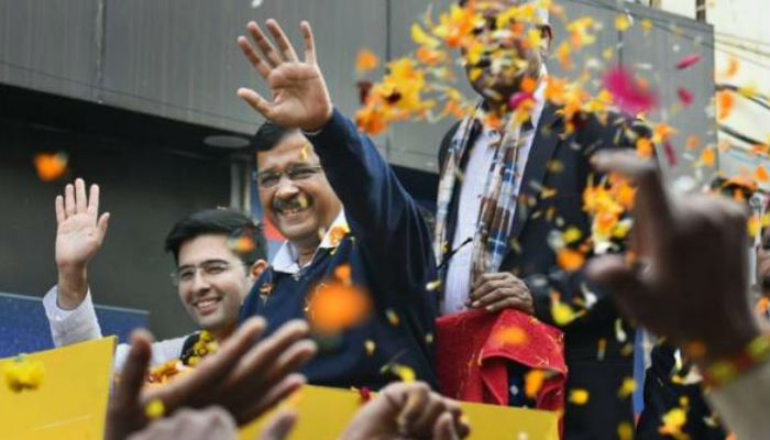 Image result for aravind kejriwal won delhi