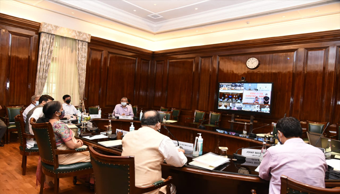 Finance Minister Nirmala Sitharaman in 41st GST Council meeting via video conferencing