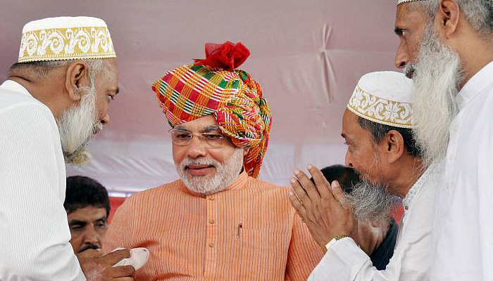 Narendra Modi-with Muslim Leader