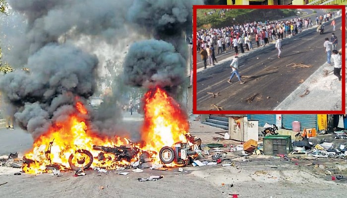 भड़की भयानक हिंसा: जगह-जगह आगजनी, पुलिस फायरिंग में एक की मौत
