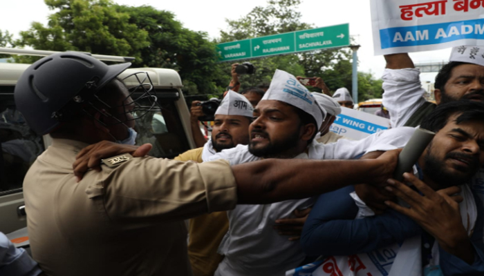 AAP SC-ST wing protest  