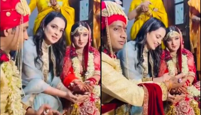 कंगना के घर शादी: ऐसे निभाई गईं रस्में, वायरल हुआ वीडियो