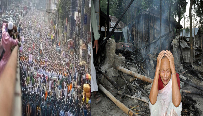 हिंदुओं पर भयानक हमला: लाखों की भीड़ सड़कों पर, हर तरफ खौफ सा मंजर