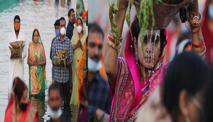 Chhath: व्रतियों ने सूर्य को अर्घ्य देकर की परिवार के दीर्घायू की कामना, देखें तस्वीरें